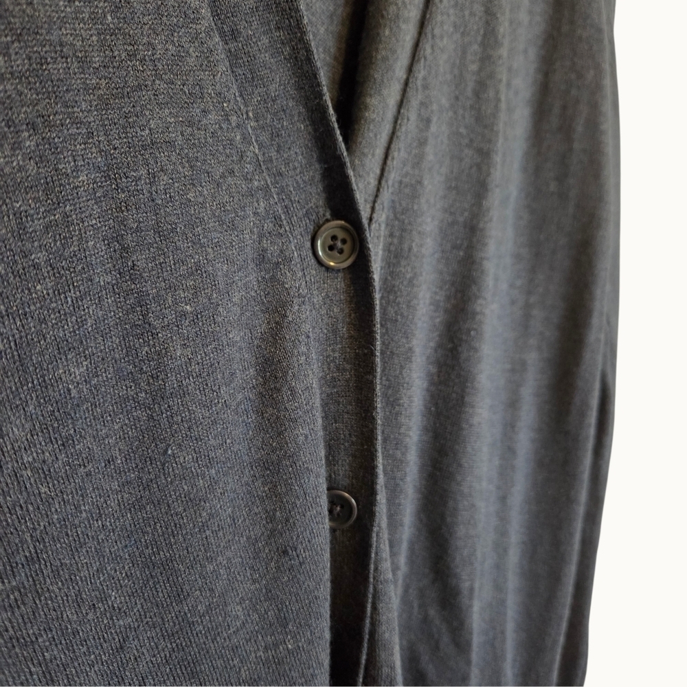 Fine Collection Silk & Cashmere Longline Cardigan | Navy - Picture 5 of 6